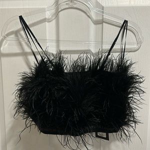 Real Ostrich feather crop Bandeau